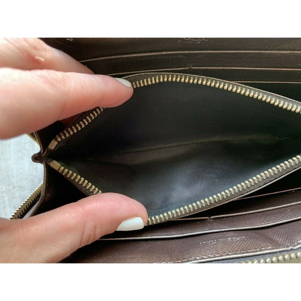 PRADA Milano Saffiano Metal Leather Zip Around Wallet Purse Brunito Pewter0 - Picture 8 of 12